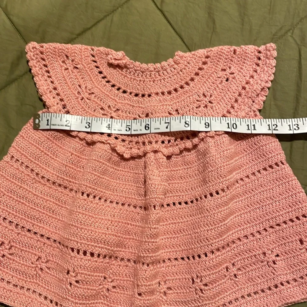 Handmade pink vintage knit baby dress o/s - Picture 10 of 13